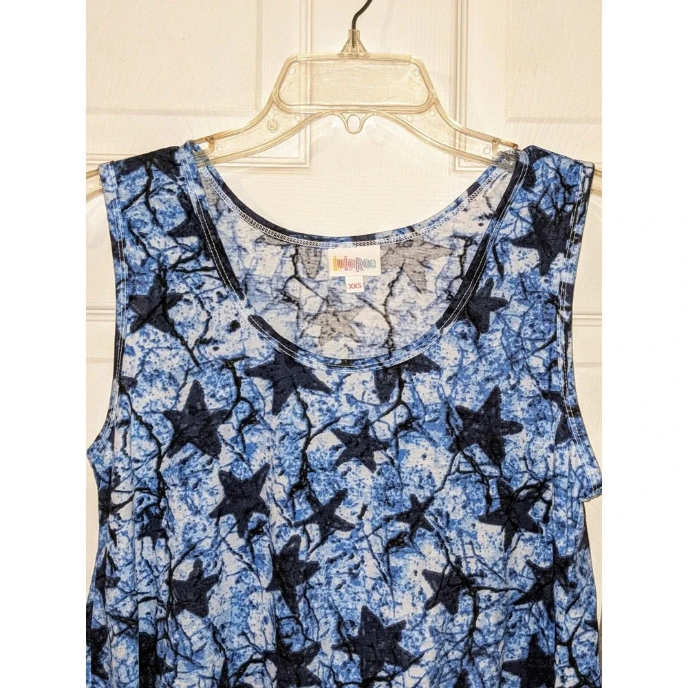 LuLaRoe‎ Tank Top Stars Print Sleeveless Summer Patriotic Casual Top XXS NEW
